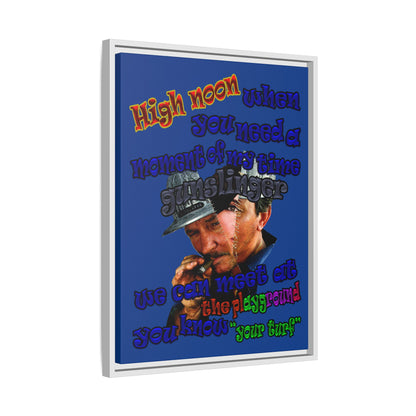 high noon - framed canvas art (dark blue)