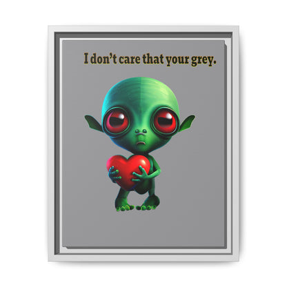 I don't care that your grey - framed canvas art (grey)