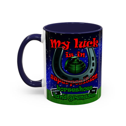 my luck - Accent Mug ('snoops' background)