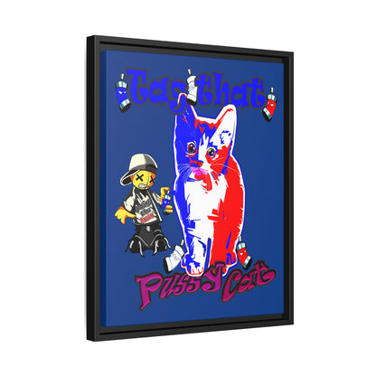 tag that - framed canvas art (dark blue)