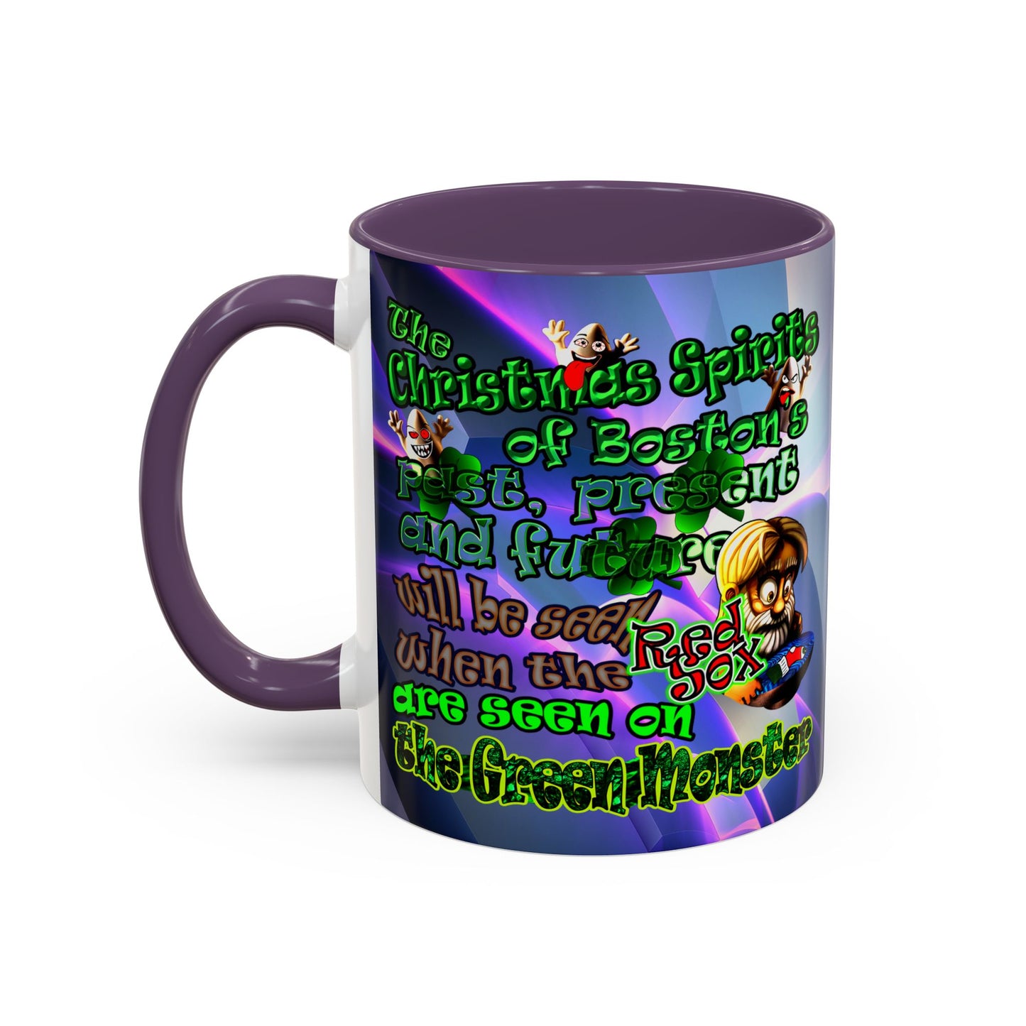 christmas spirits of boston - Accent Mug (grey-pink wave)