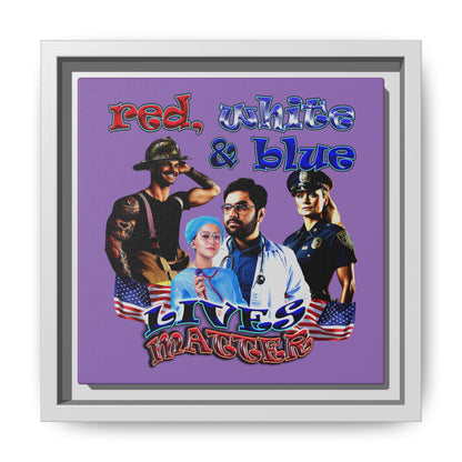 rw&b lives matter - framed canvas art (light purple)
