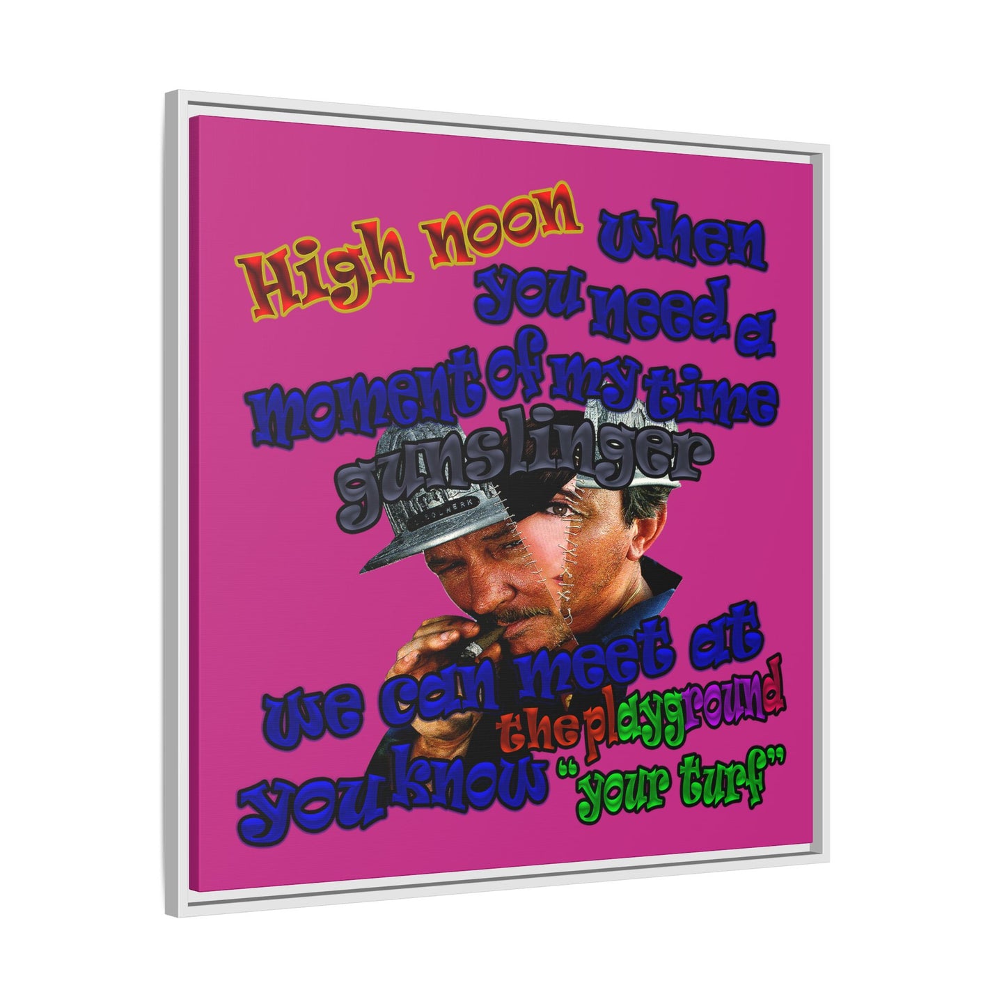 high noon - framed canvas art (pink)