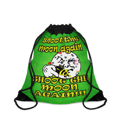 shoot the moon again - Drawstring Bag (green turf)