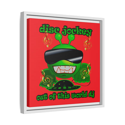 disc jockey - framed canvas art (red)
