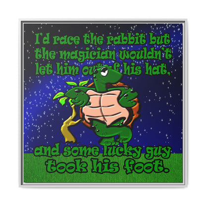 turtle race - framed canvas art ('snoops' background)