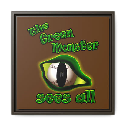 green monster - framed canvas art (brown)