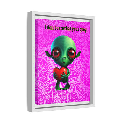 I don't care that your grey - framed canvas art (pink swirl)