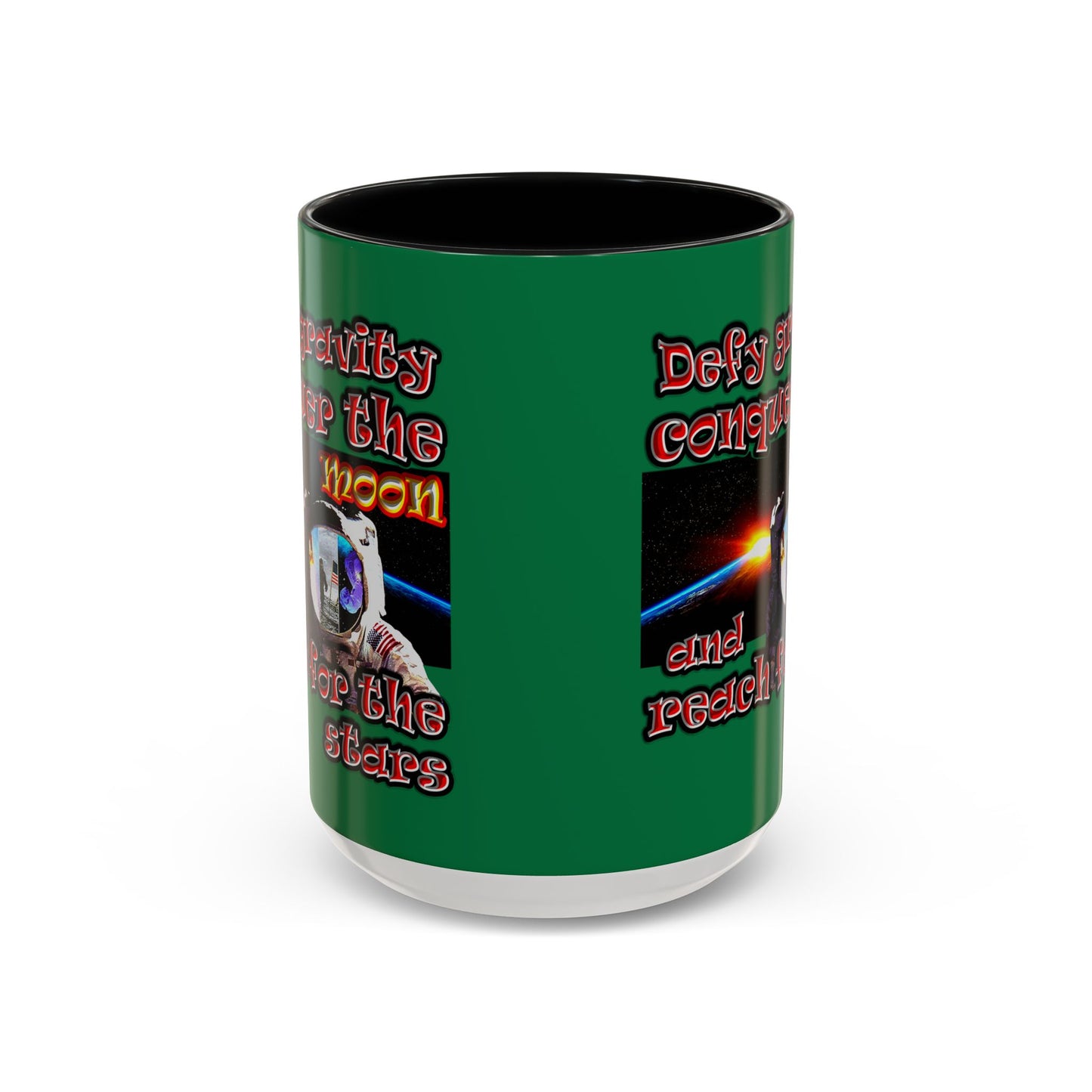 defy conquer reach - Accent Mug (dark green)