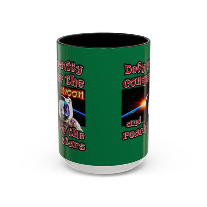 defy conquer reach - Accent Mug (dark green)