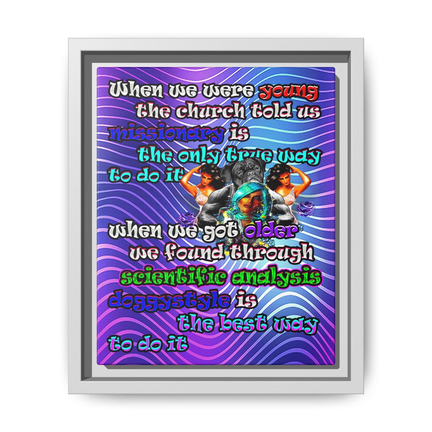 doggystyle - framed canvas art (purple wave)
