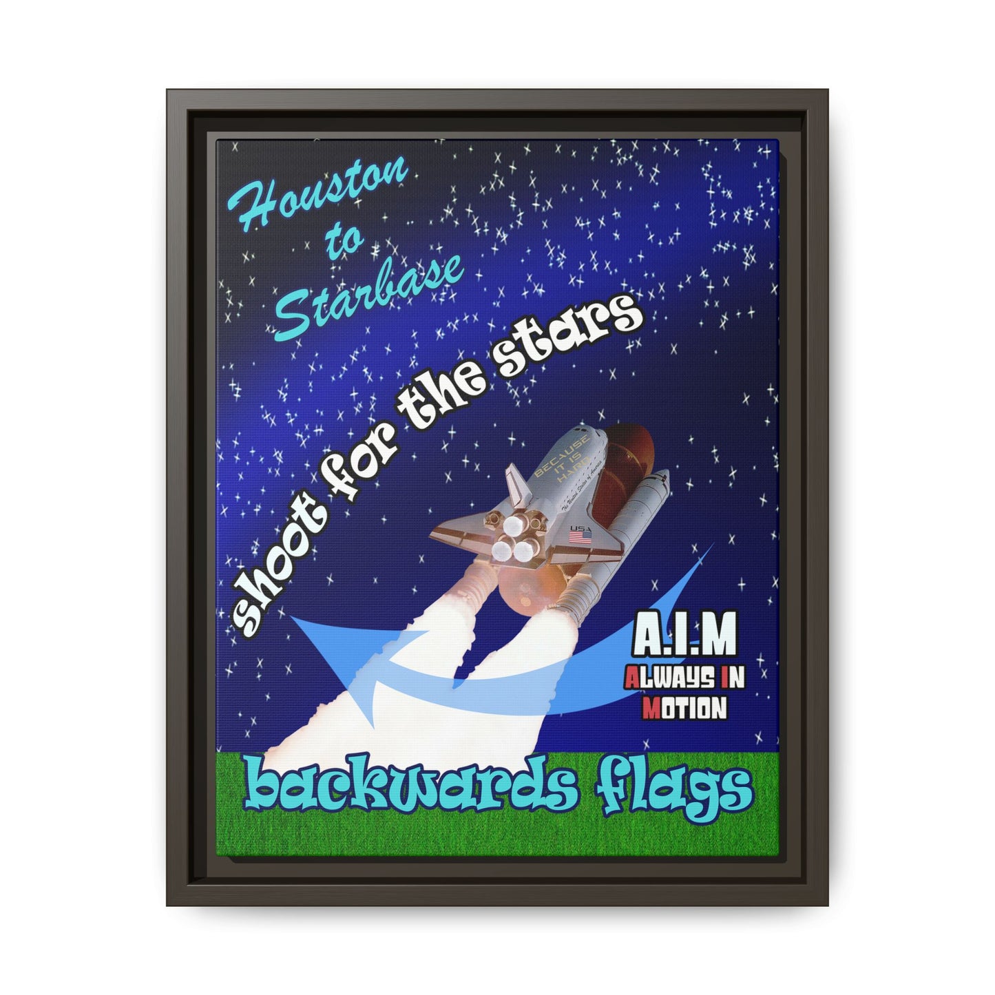 shoot for the stars - framed canvas art ('snoops' background)