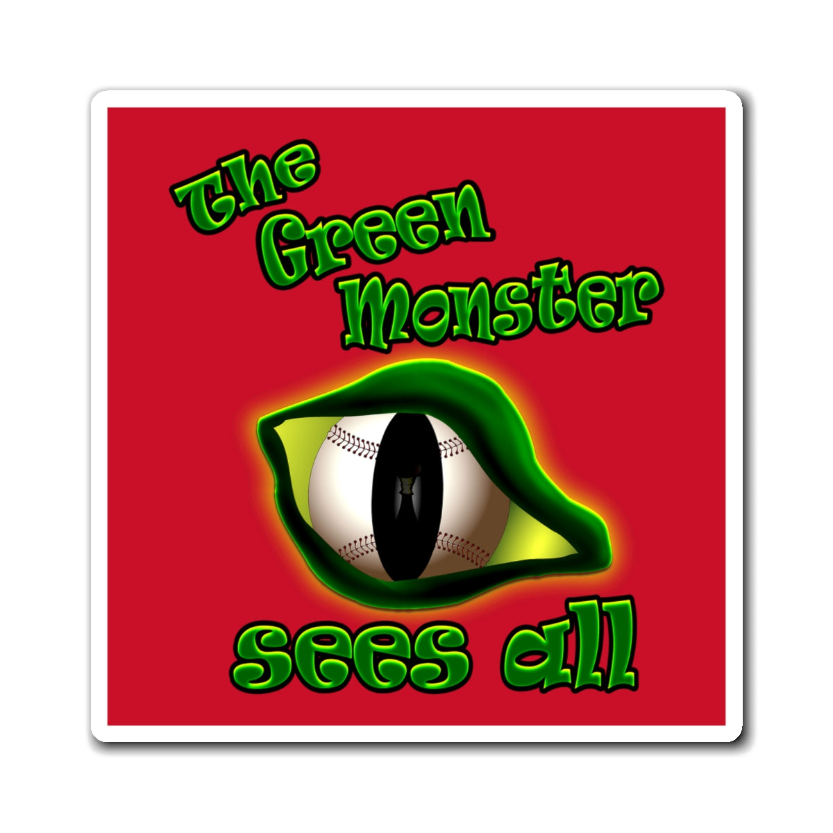 green monster - Magnets - (dark red)