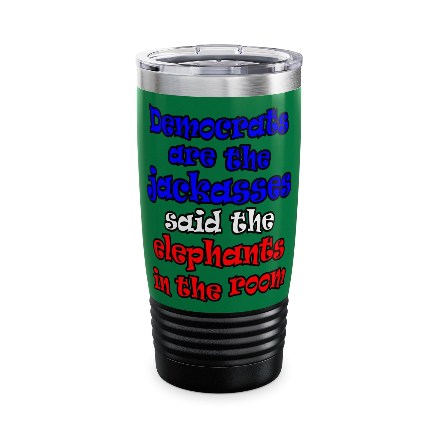 donkeys and elephants - Ringneck Tumbler, 20oz (dark green)