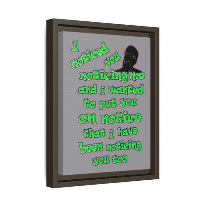 noticed you noticing - framed canvas art (grey)