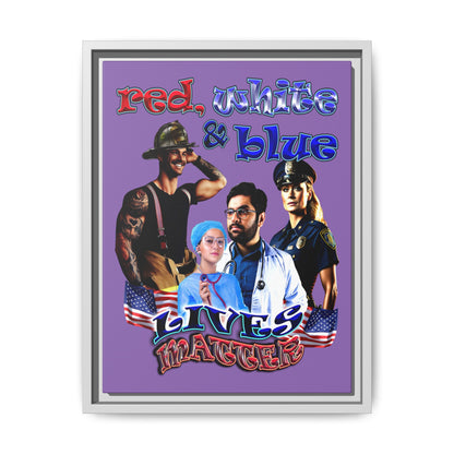 rw&b lives matter - framed canvas art (light purple)