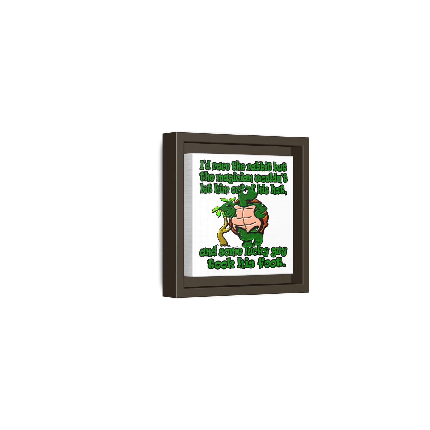 turtle race - framed canvas art (white)