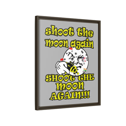 shoot the moon again - framed canvas art (light grey)