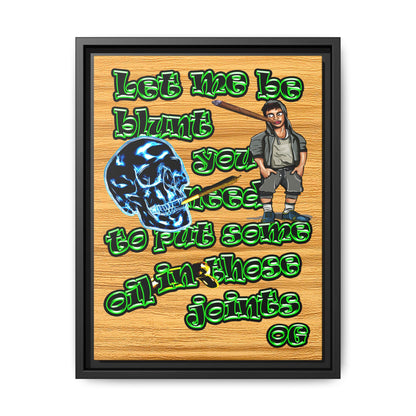 og - framed canvas art (butterscotch wood finish)
