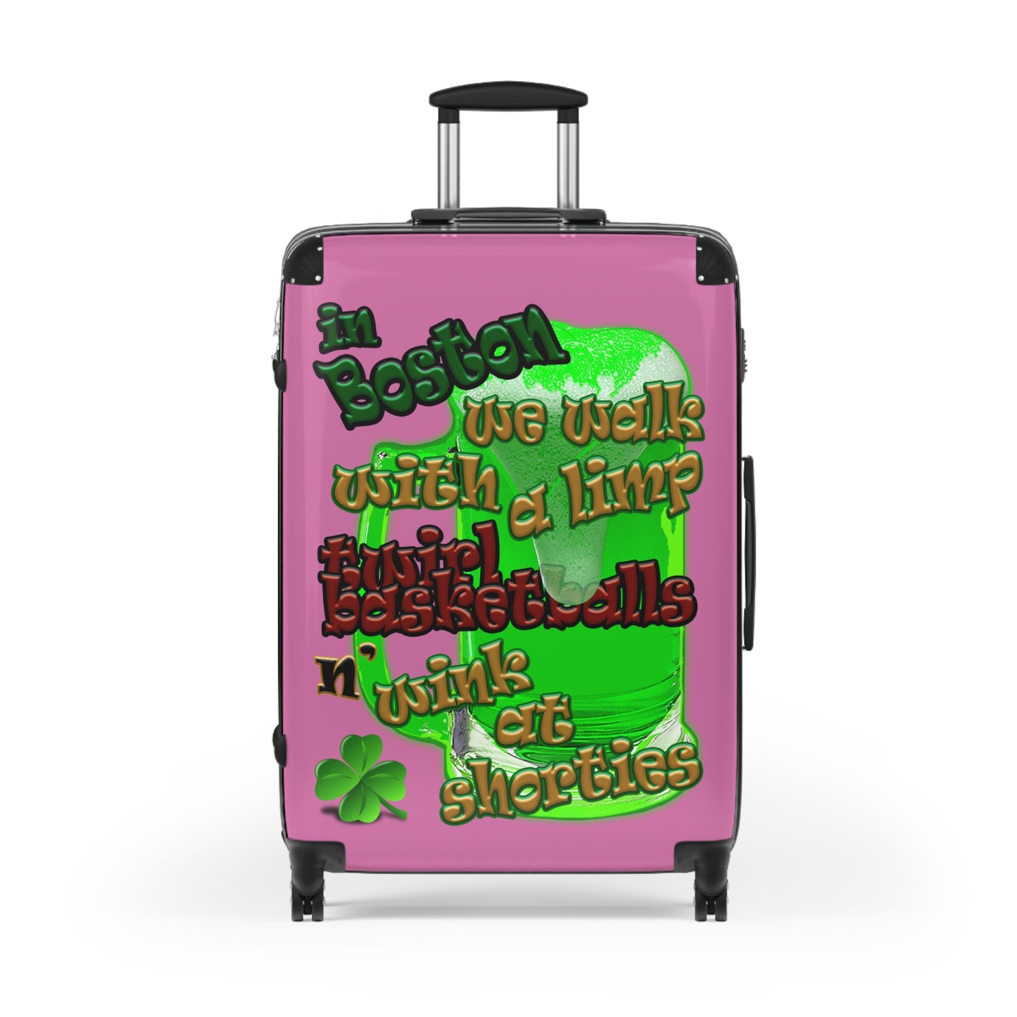 celtics logo - Suitcase (light pink)