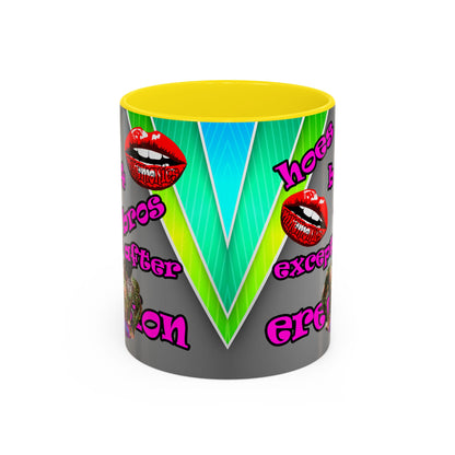 hoes b4 bros - Accent Mug (rainbow split)