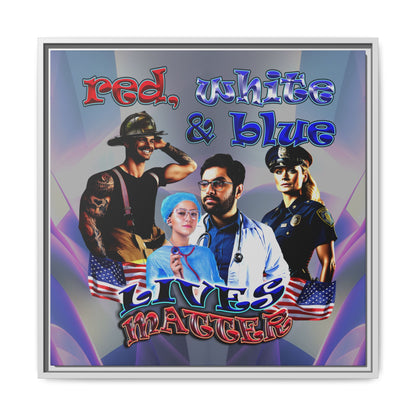 rw&b lives matter - framed canvas art (grey-pink wave)