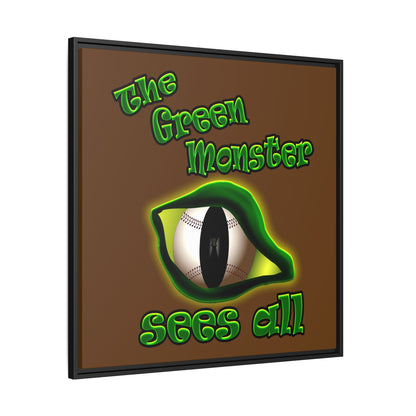 green monster - framed canvas art (brown)