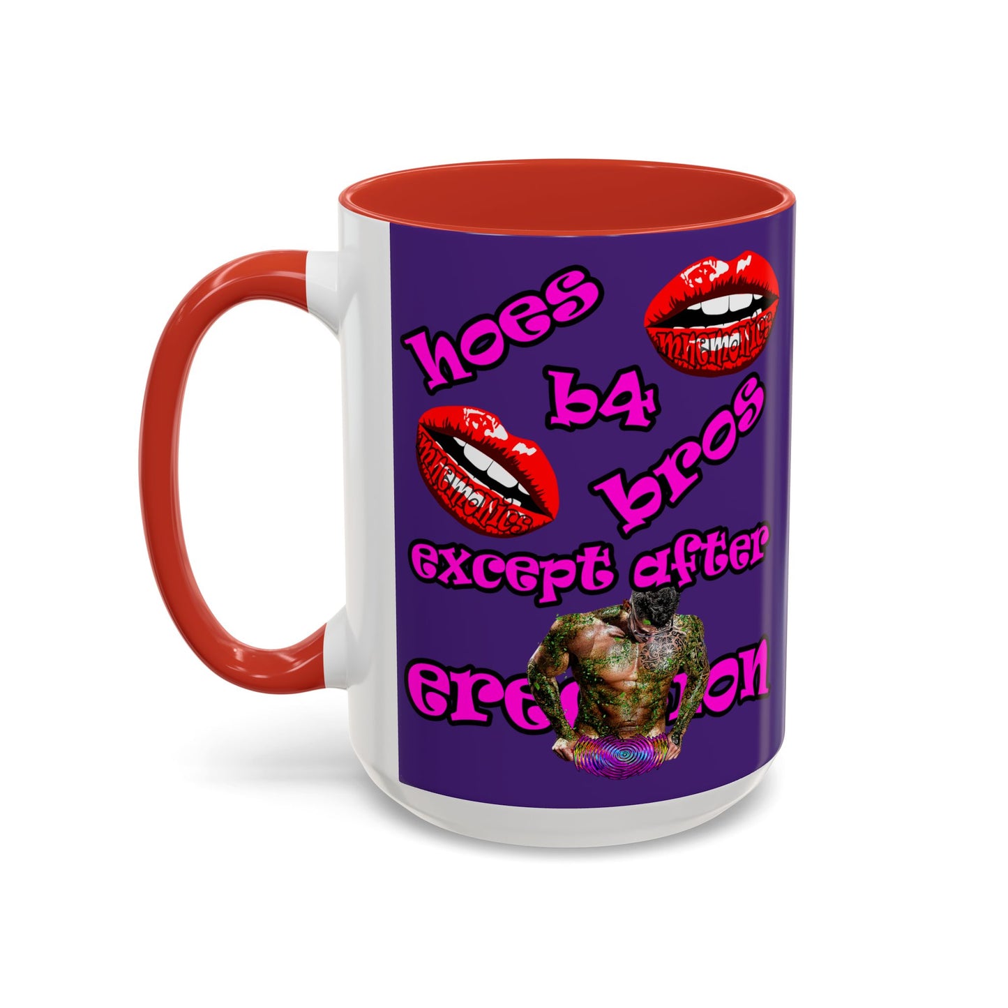 hoes b4 bros - Accent Mug (purple)