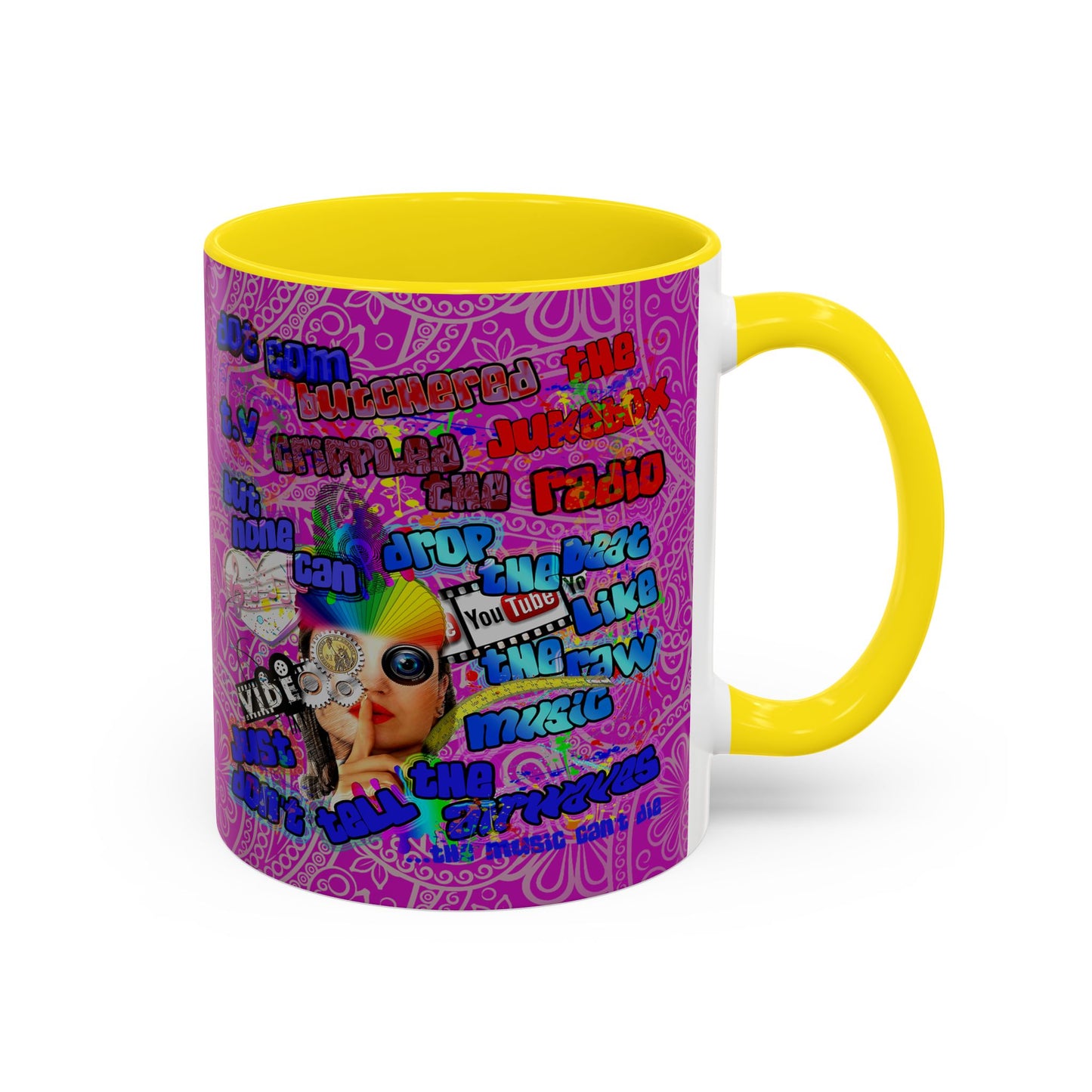 drop the beat - Accent Mug (pink swirl)