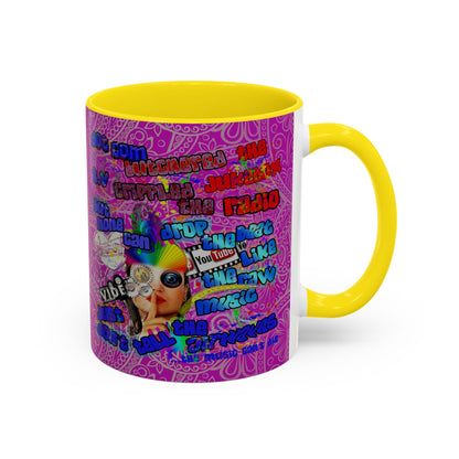 drop the beat - Accent Mug (pink swirl)