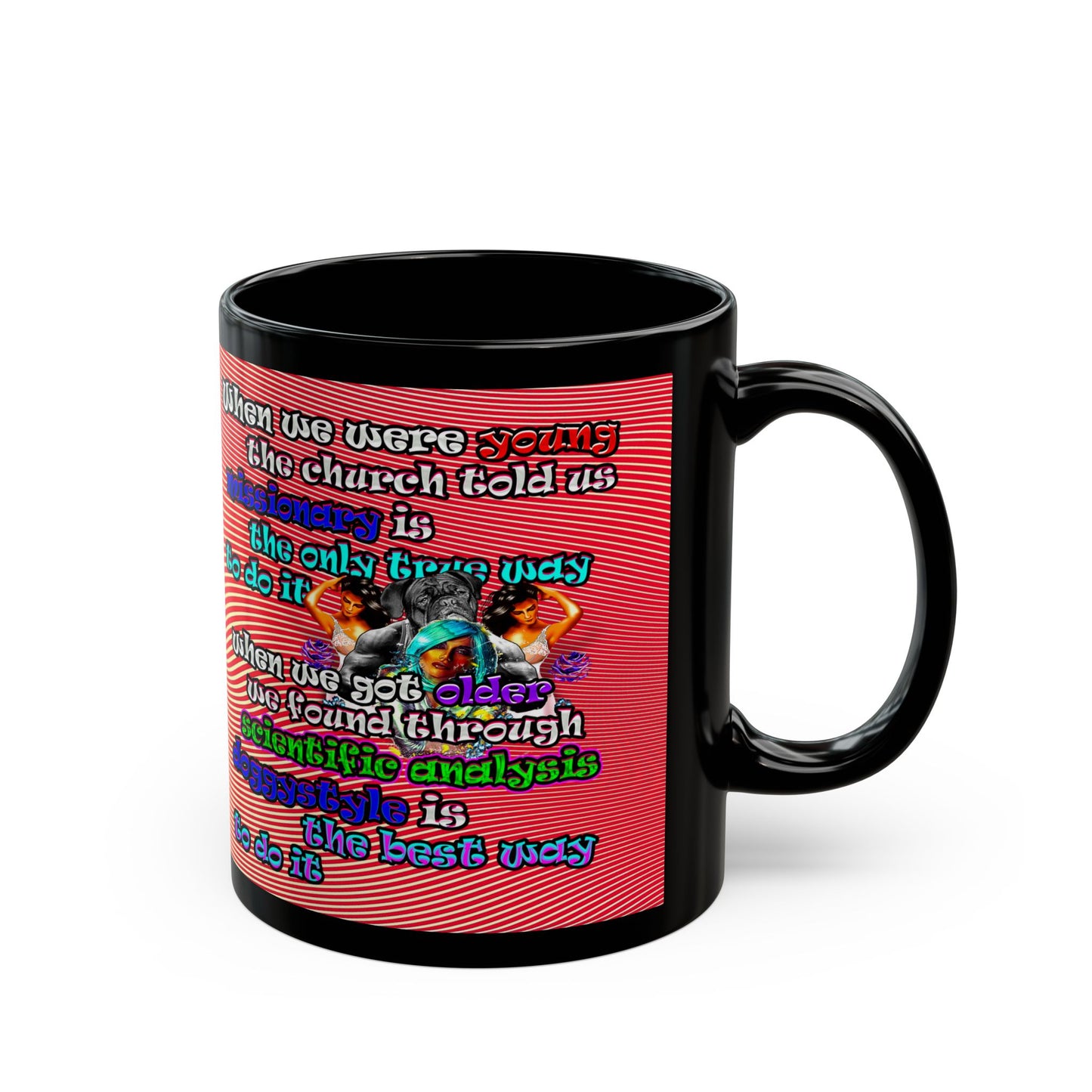 doggystyle - Black Mug (yellow-orange wave)