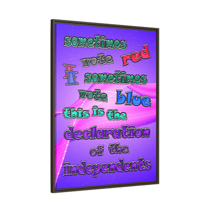 declaration of the independents - framed canvas art (purple-pink wave)
