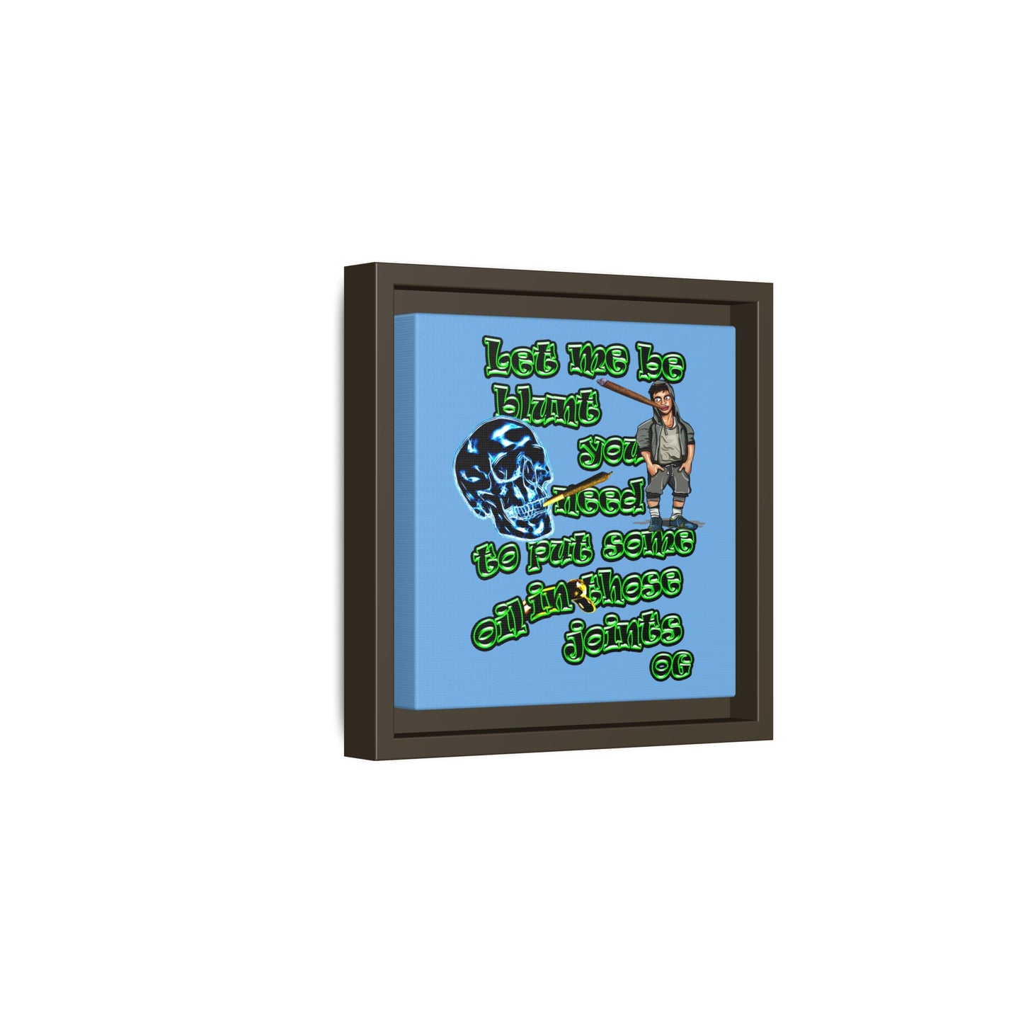 og - framed canvas art (light blue)
