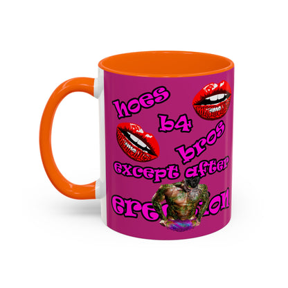 hoes b4 bros - Accent Mug (pink)