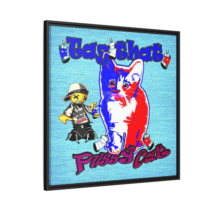 tag that - framed canvas art (faded blue)