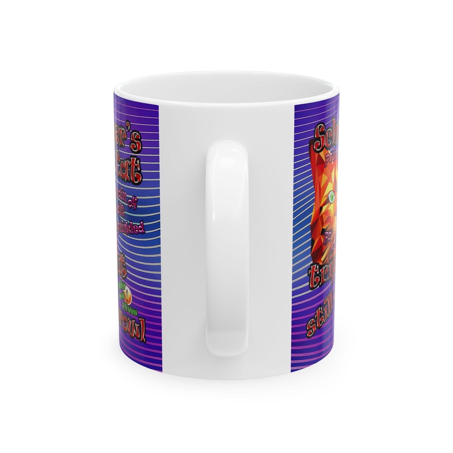 schrodinger's cat - White Mug (purple wave)