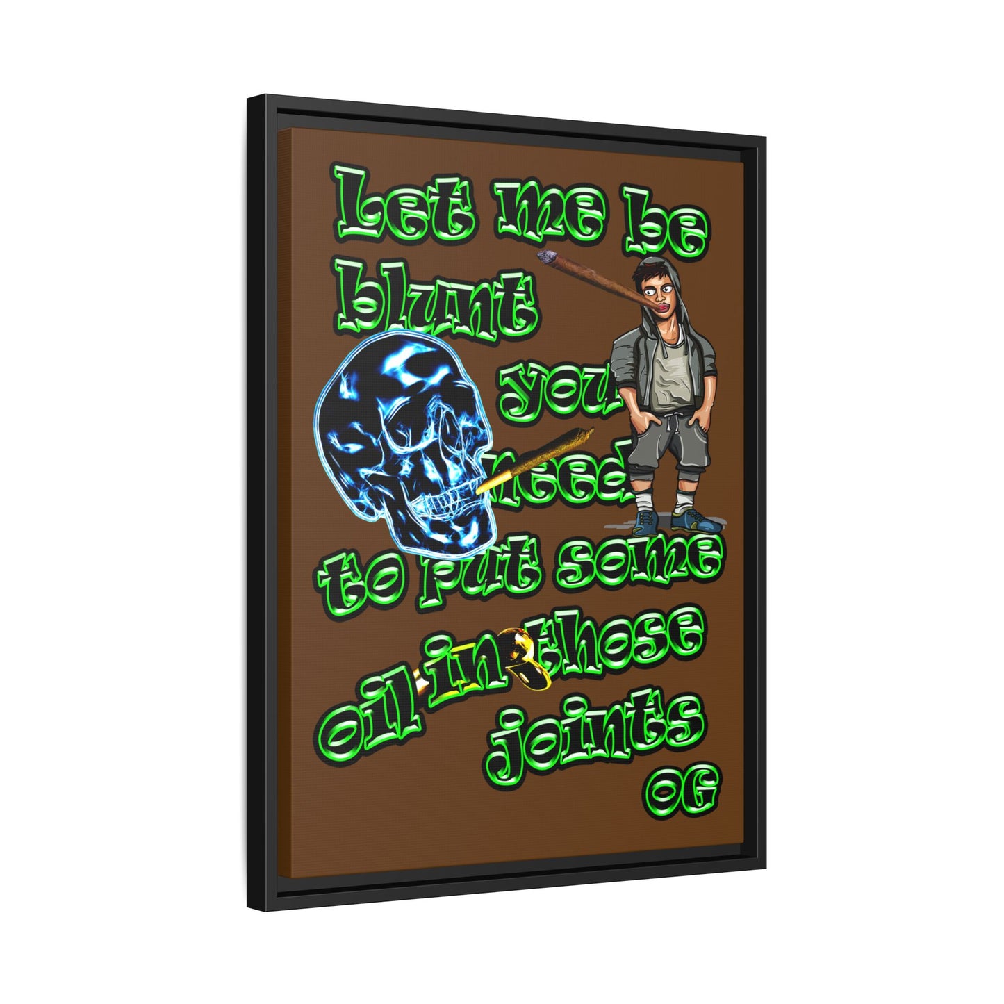 og - framed canvas art (brown)