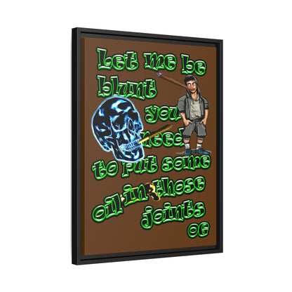 og - framed canvas art (brown)