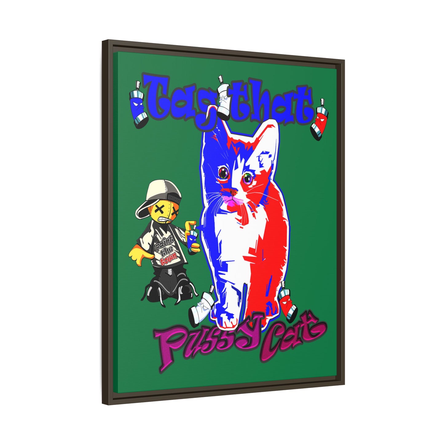 tag that - framed canvas art (dark green)