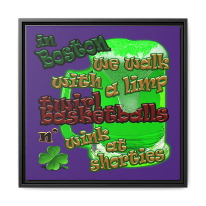 celtics logo - framed canvas art (purple)