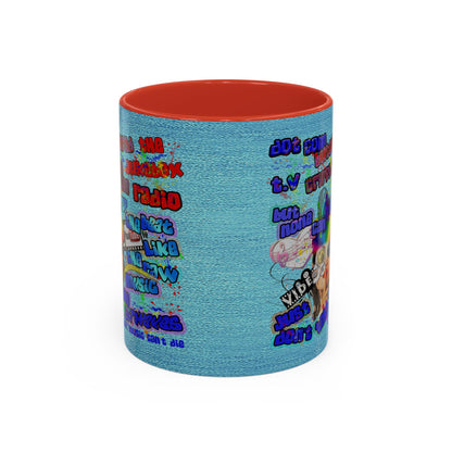 drop the beat - Accent Mug (faded blue)