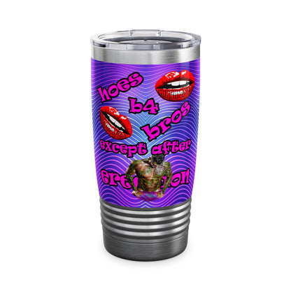hoes b4 bros - Ringneck Tumbler, 20oz (purple wave)