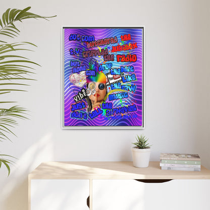 drop the beat - framed canvas art (purple wave)