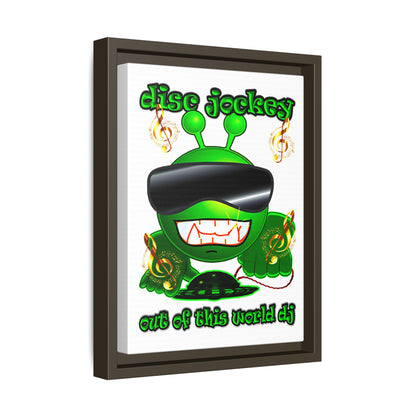 disc jockey - framed canvas art (white)