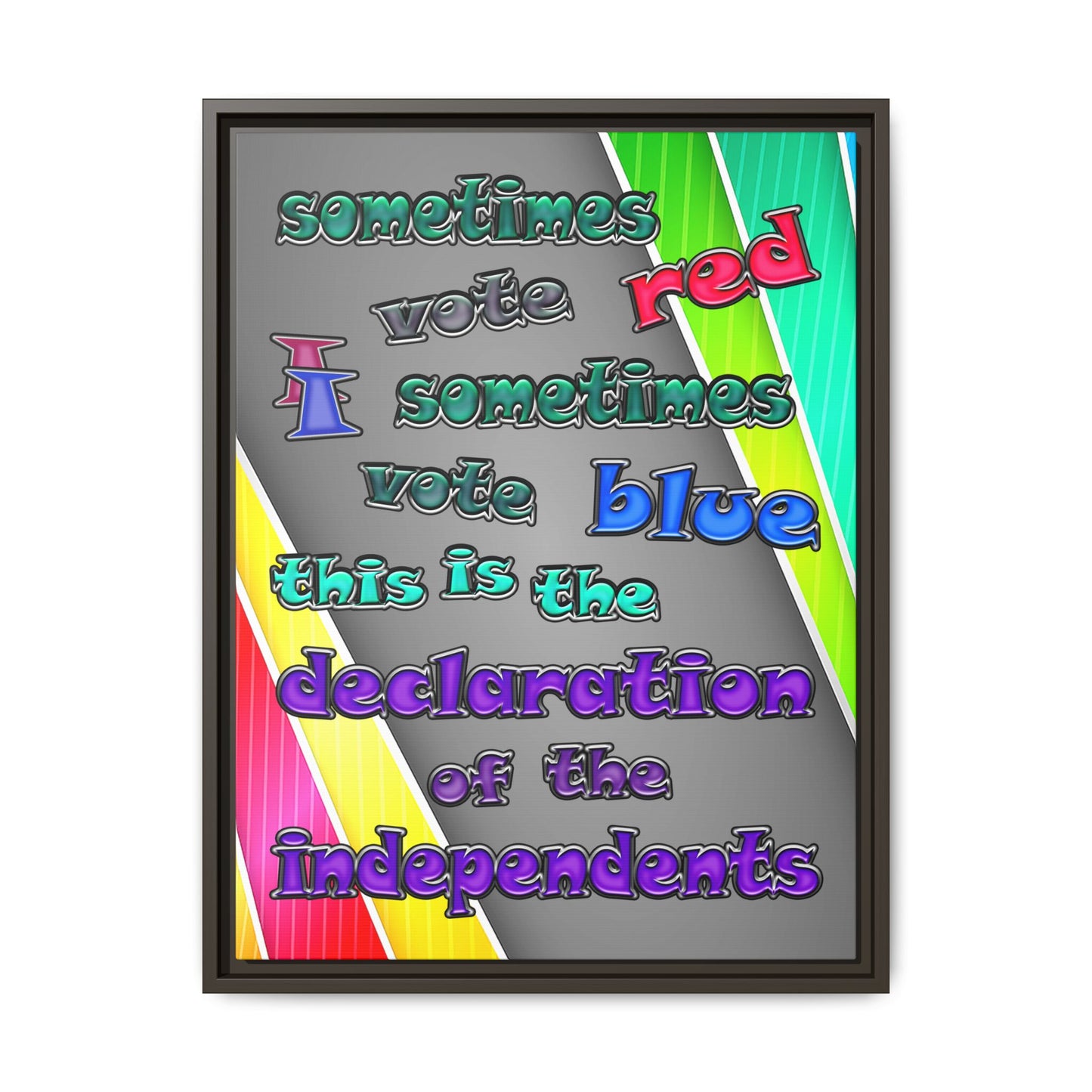 declaration of the independents - framed canvas art (rainbow split)