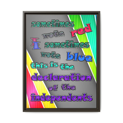 declaration of the independents - framed canvas art (rainbow split)
