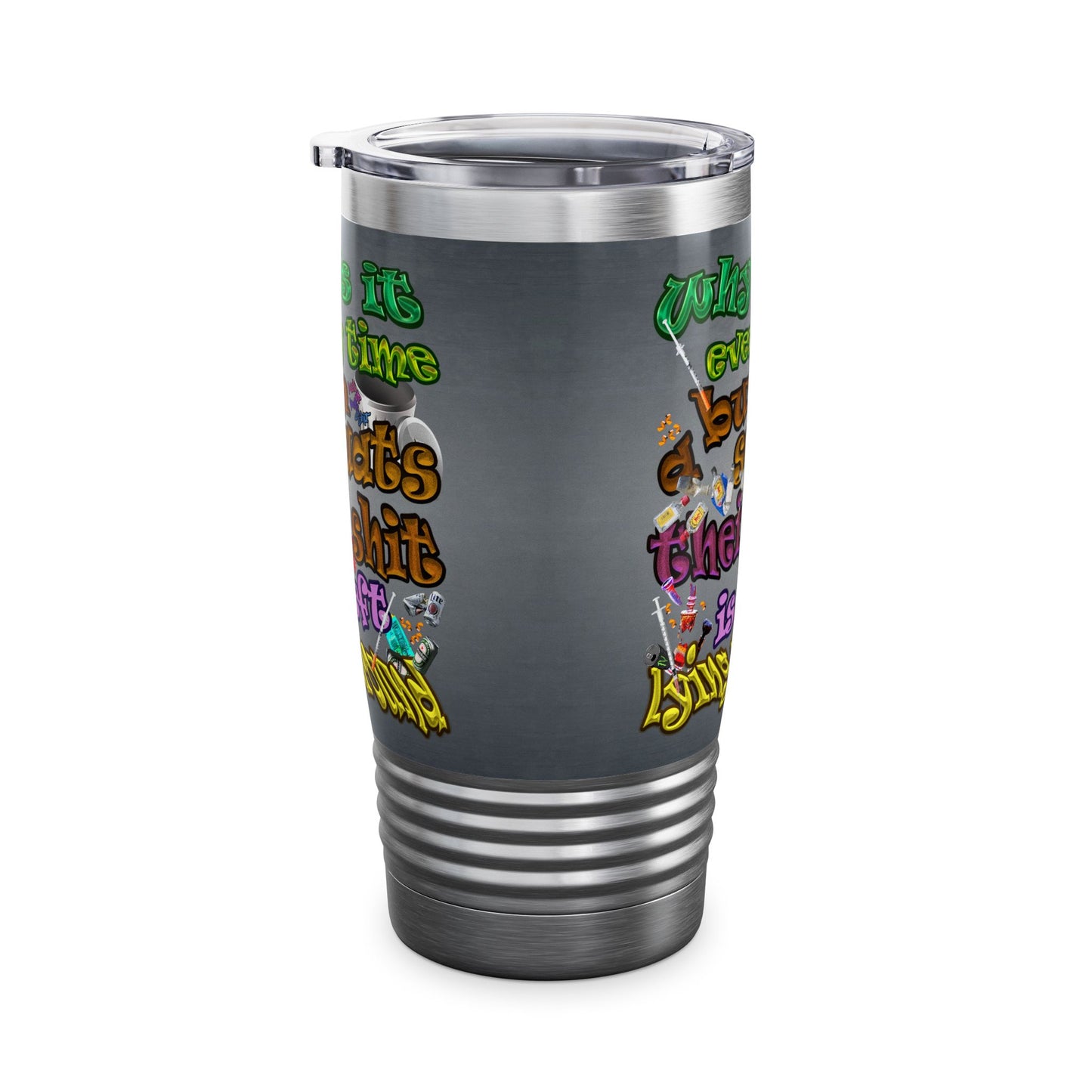 the bum's shit - Ringneck Tumbler, 20oz (grey-light grey)
