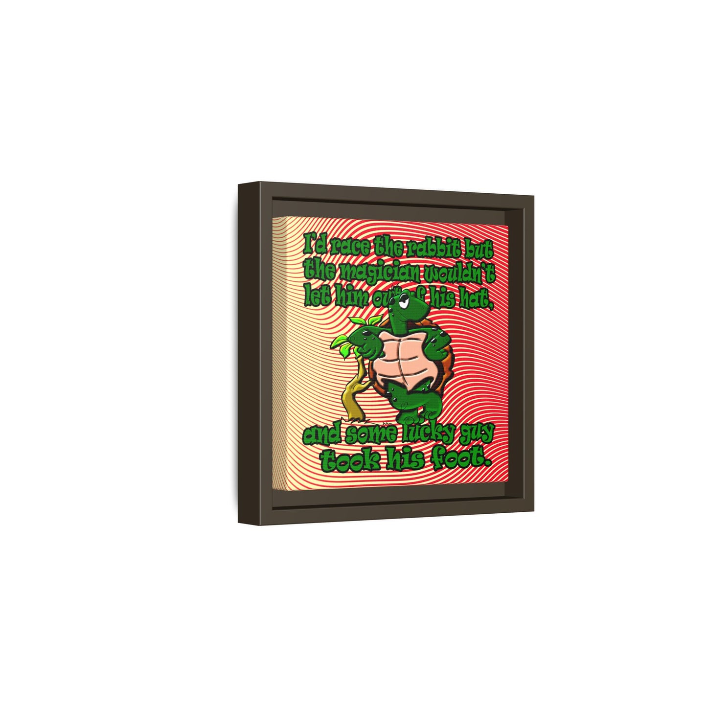 turtle race - framed canvas art (yellow-orange wave)