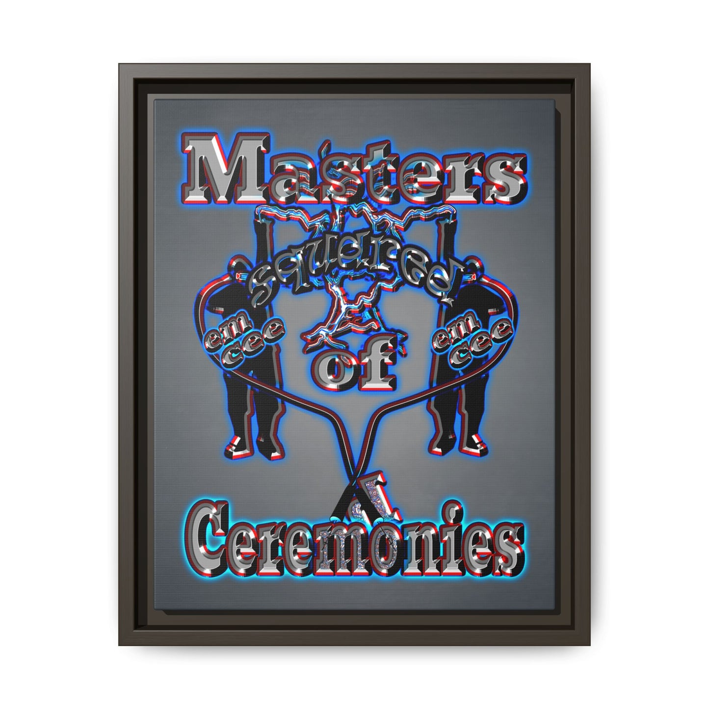 em cee squared - framed canvas art (grey-light grey)