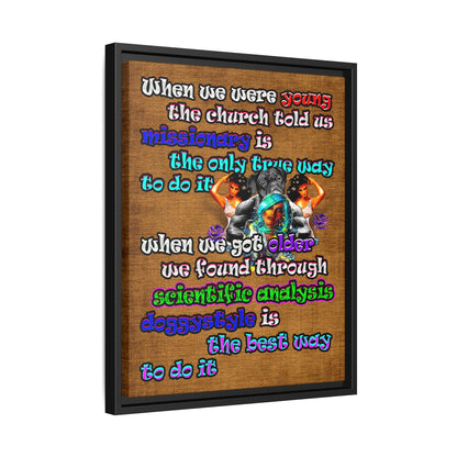 doggystyle - framed canvas art (brown papyrus)